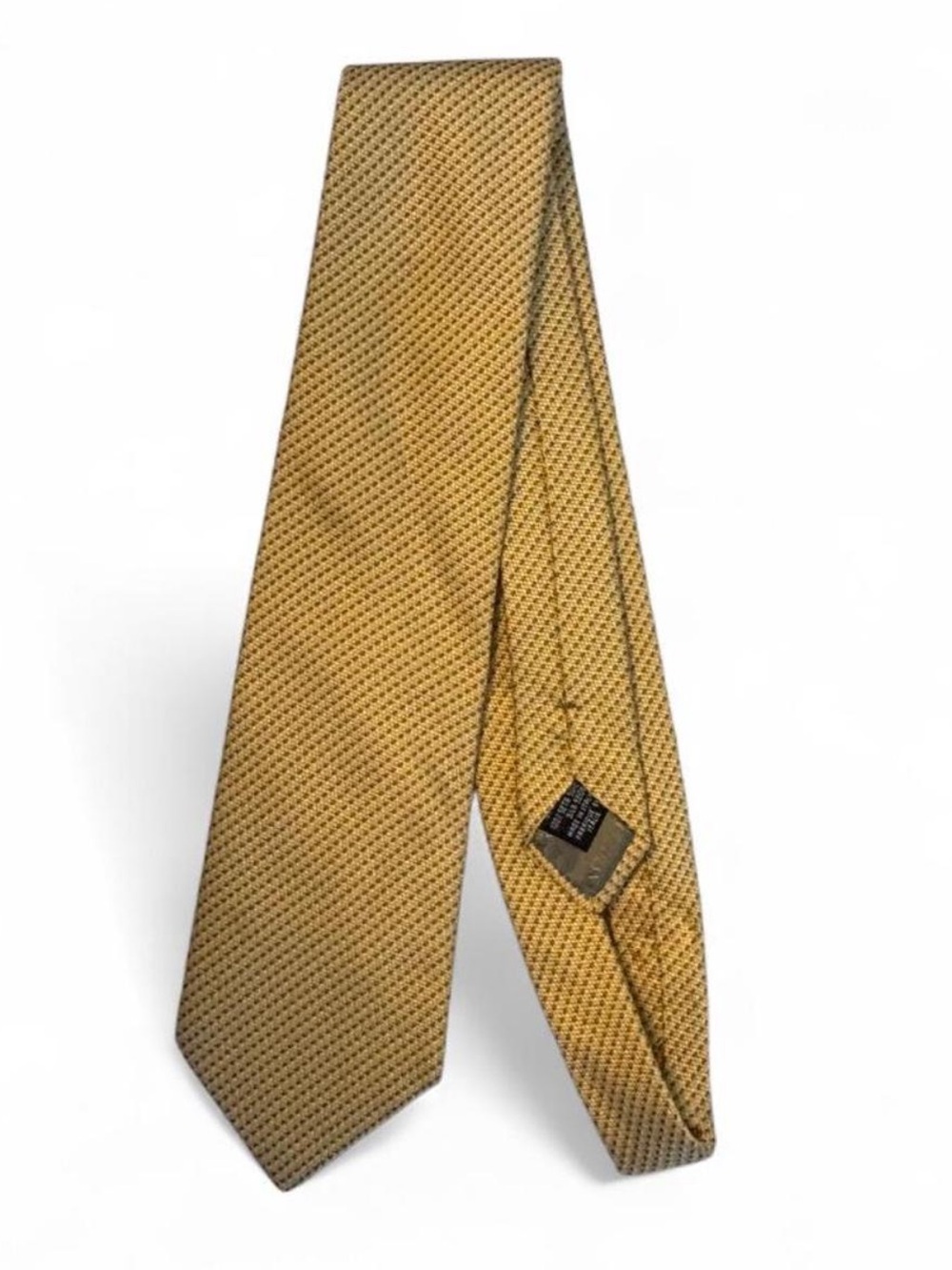 Giorgio Armani Yellow Gold Micro-Pattern Silk Tie